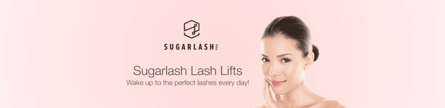 Woman showing her results from Sugarlash Eyelash lift and tint from KP Aesthetics.