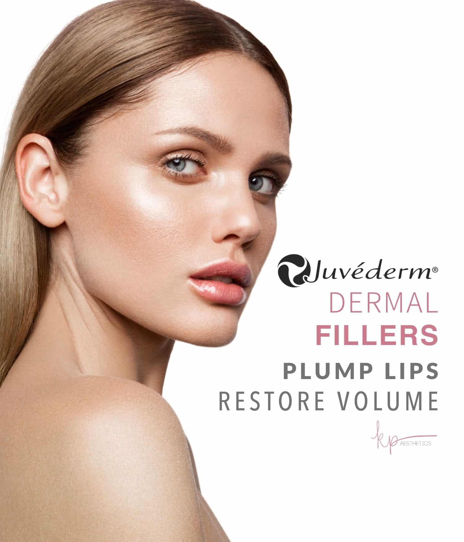 Woman touching her face showing her accentuated and youthful appearance with Juvederm Dermal Fillers results.