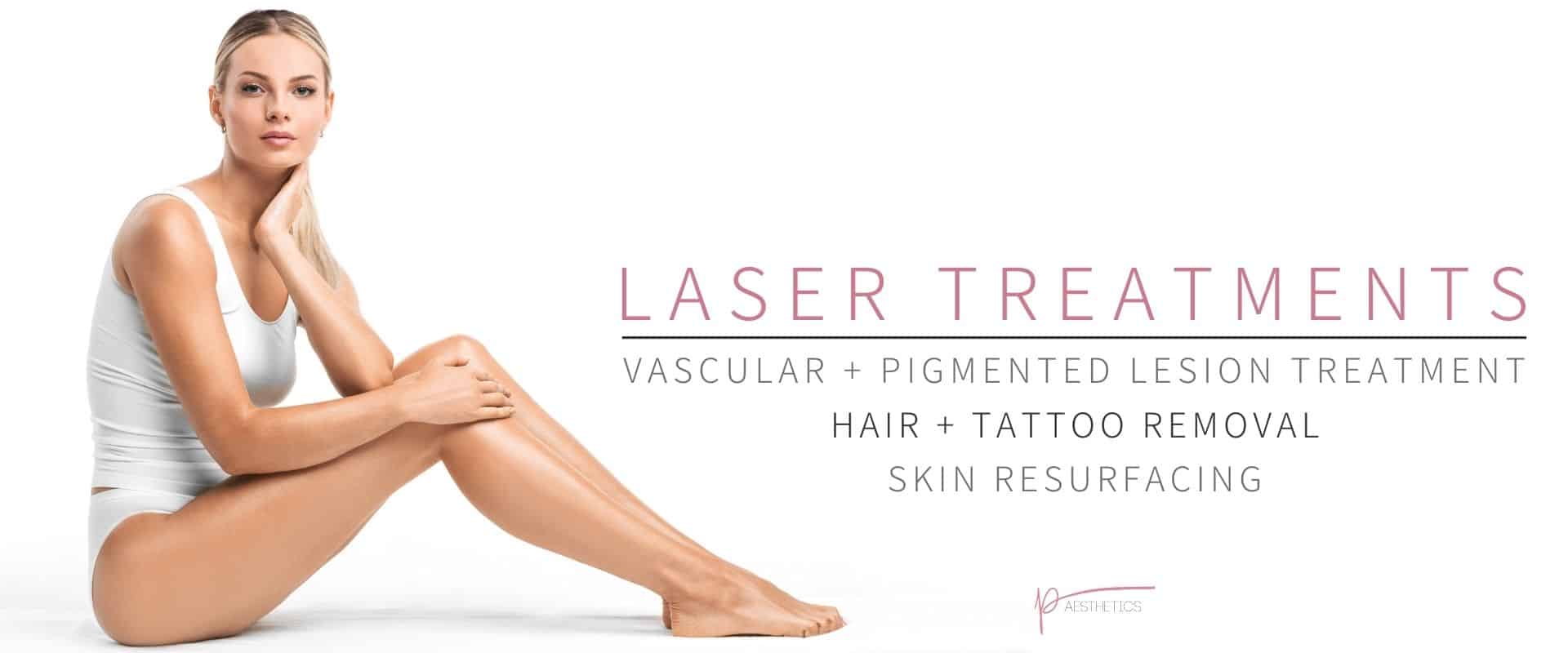 Woman with smooth legs after laser treatment at KP Aesthetics.