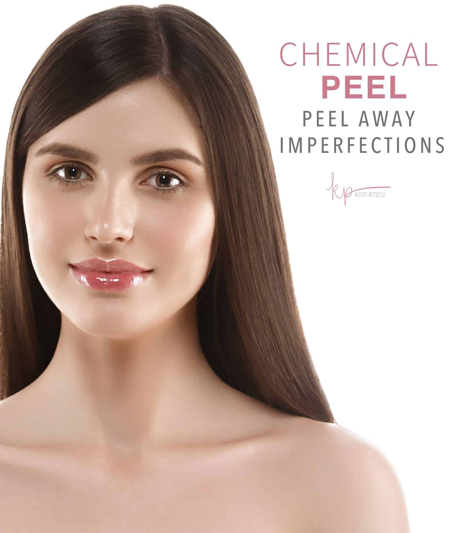 Woman with clear skin after chemical peel.