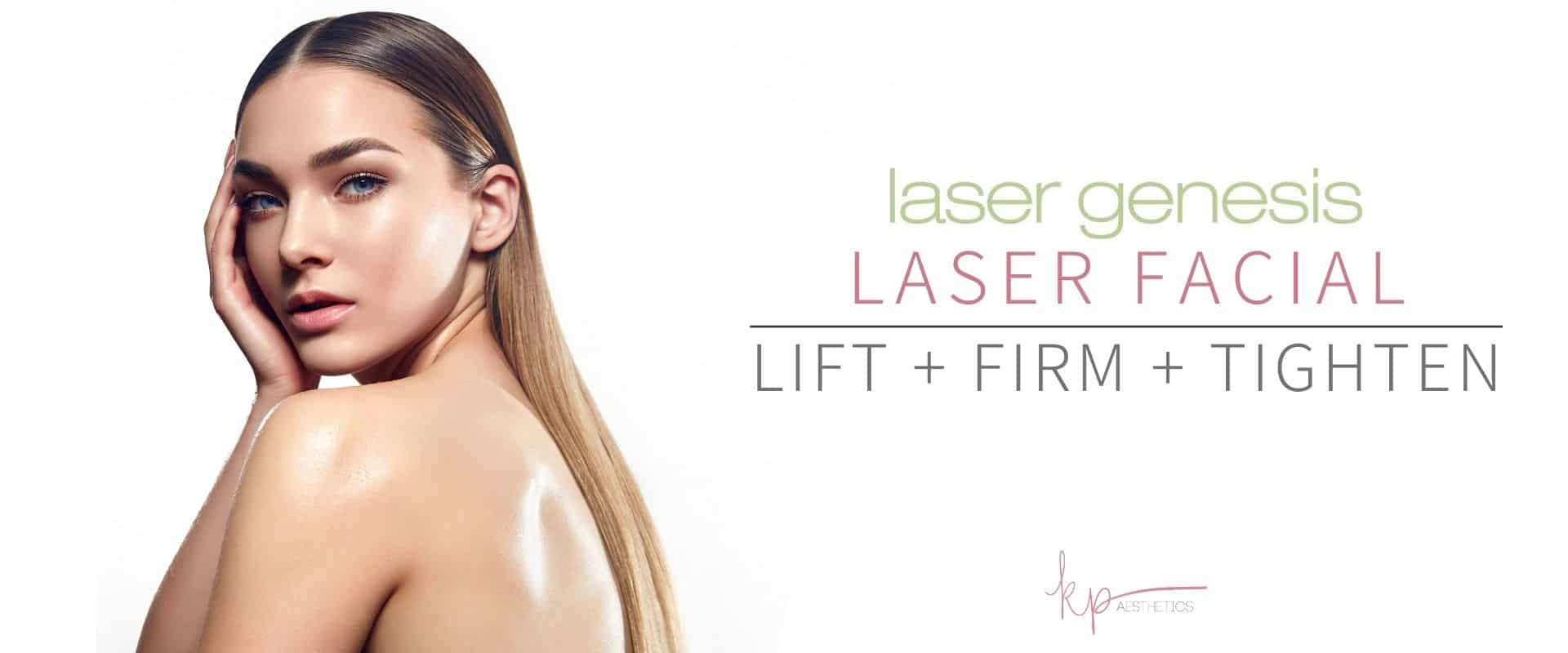 Woman with firm and beautiful skin models her laser facial results.