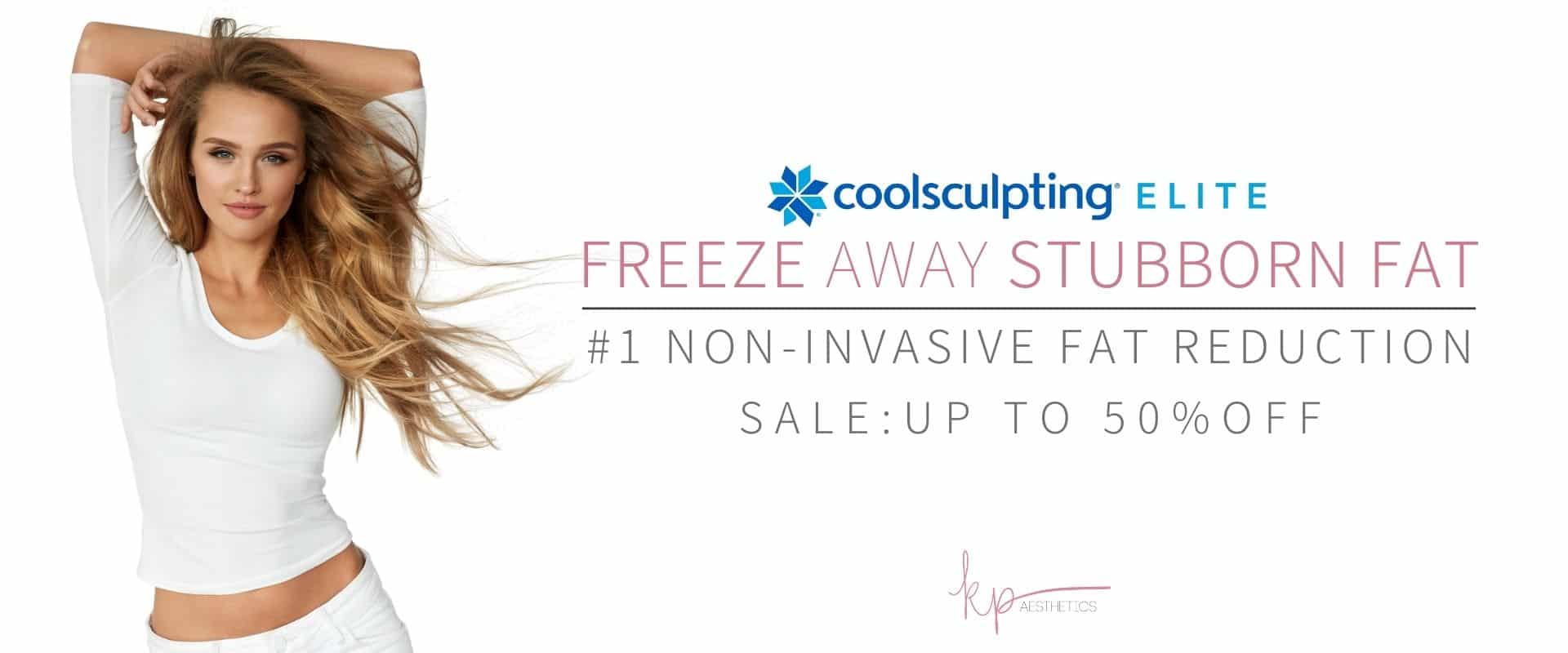 woman with hair flowing in white shirt for coolsculpting