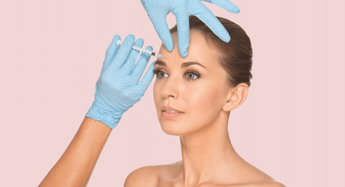 woman having facial botox treatment